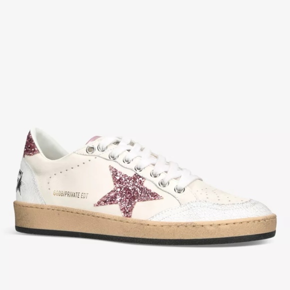 GOLDEN GOOSE Ball Star in White/Wistful Mauve Leather Upper - MSRP $645.00 BNIB - Picture 3 of 4